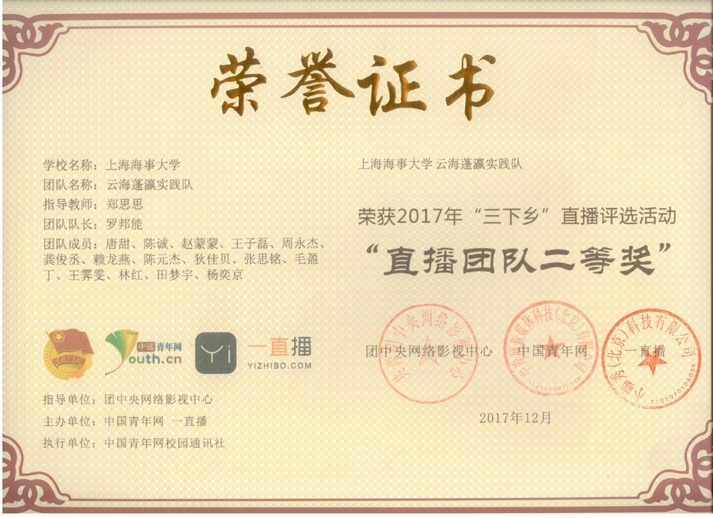 指导暑期实践团队获奖证书 指导暑期实践团队获奖证书