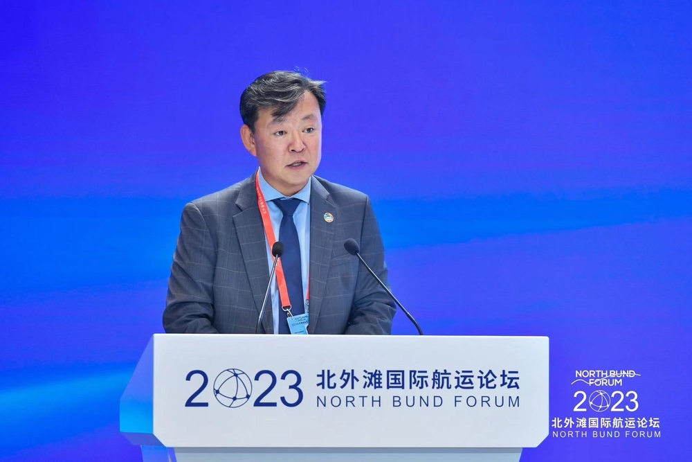 20230927144757930000.jpg 国际海事组织重大伙伴和项目部副司长金荣炤发表主旨演讲