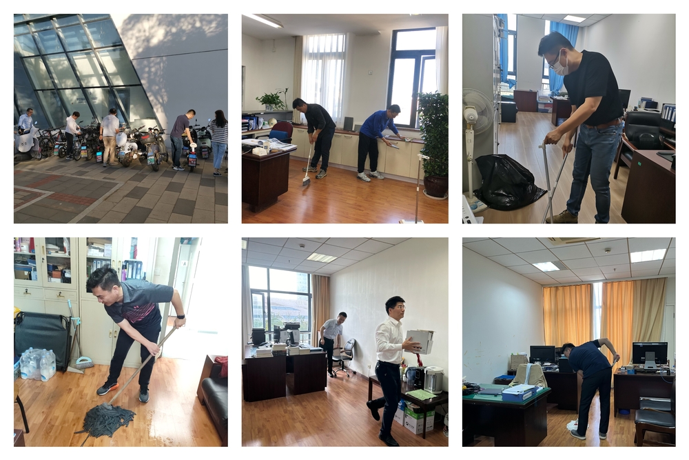 机关党委教师清理校园及办公室环境